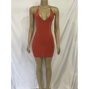 Naked wardrobe halter mini dress